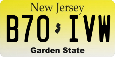 NJ license plate B70IVW