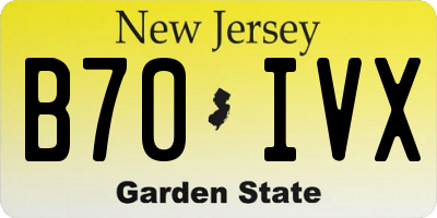 NJ license plate B70IVX