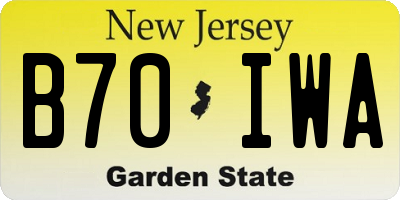 NJ license plate B70IWA