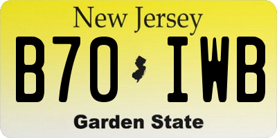 NJ license plate B70IWB