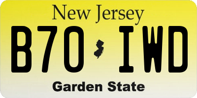 NJ license plate B70IWD