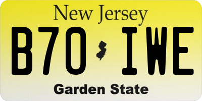 NJ license plate B70IWE