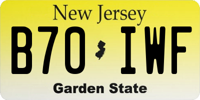 NJ license plate B70IWF