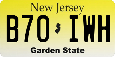 NJ license plate B70IWH