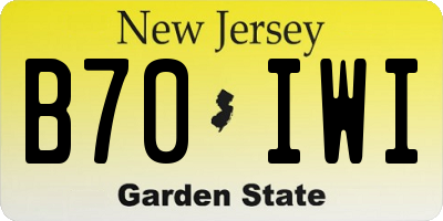 NJ license plate B70IWI