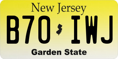 NJ license plate B70IWJ