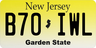 NJ license plate B70IWL