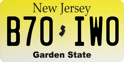 NJ license plate B70IWO