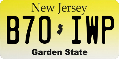 NJ license plate B70IWP