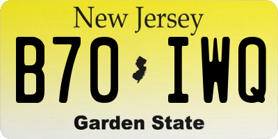 NJ license plate B70IWQ