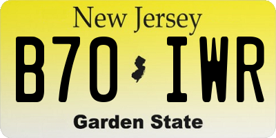 NJ license plate B70IWR