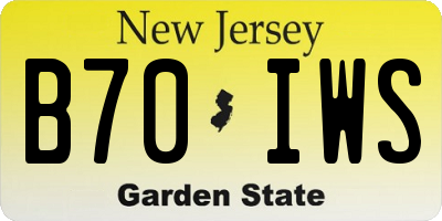 NJ license plate B70IWS