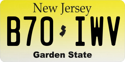 NJ license plate B70IWV