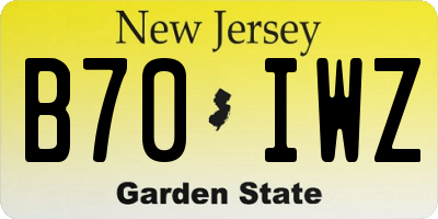 NJ license plate B70IWZ