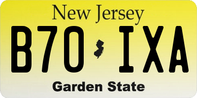 NJ license plate B70IXA