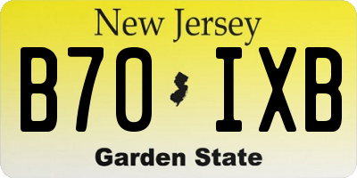 NJ license plate B70IXB
