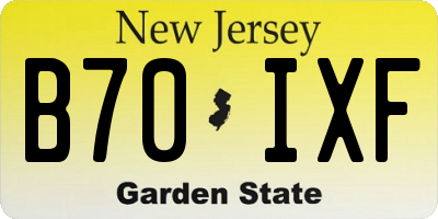 NJ license plate B70IXF