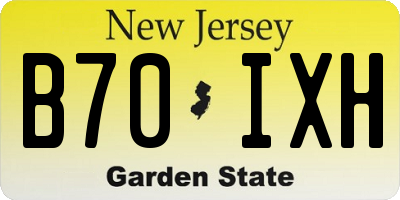 NJ license plate B70IXH