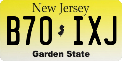 NJ license plate B70IXJ