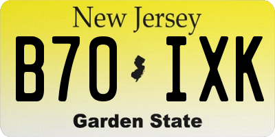 NJ license plate B70IXK