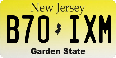 NJ license plate B70IXM
