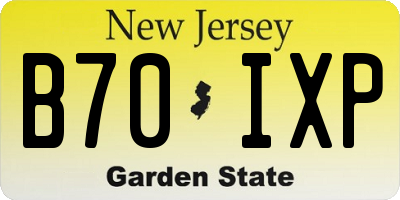 NJ license plate B70IXP