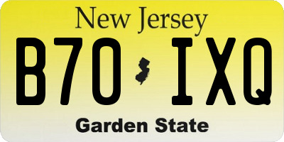 NJ license plate B70IXQ
