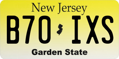 NJ license plate B70IXS