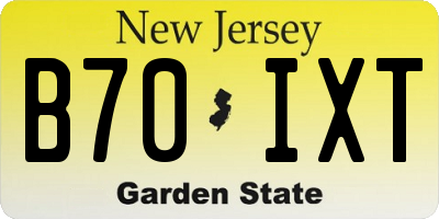 NJ license plate B70IXT