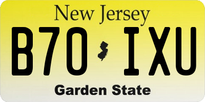 NJ license plate B70IXU