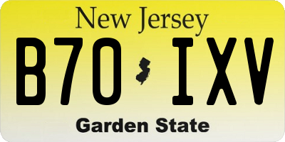 NJ license plate B70IXV