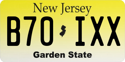 NJ license plate B70IXX