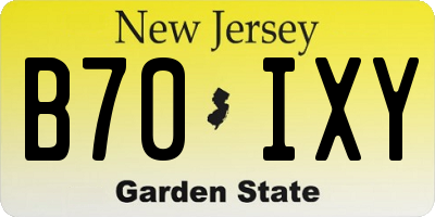 NJ license plate B70IXY
