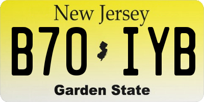 NJ license plate B70IYB