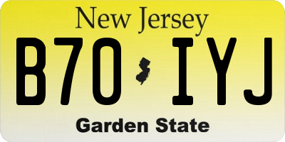 NJ license plate B70IYJ
