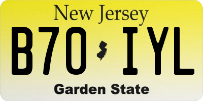 NJ license plate B70IYL