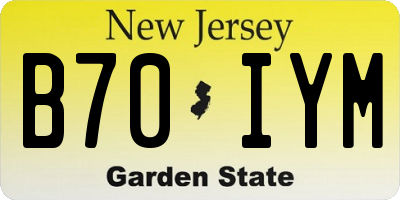 NJ license plate B70IYM