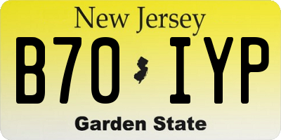 NJ license plate B70IYP