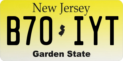 NJ license plate B70IYT