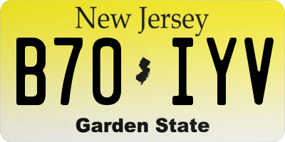 NJ license plate B70IYV