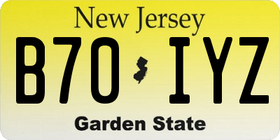 NJ license plate B70IYZ