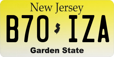 NJ license plate B70IZA