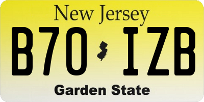 NJ license plate B70IZB