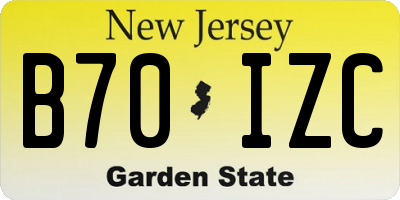 NJ license plate B70IZC