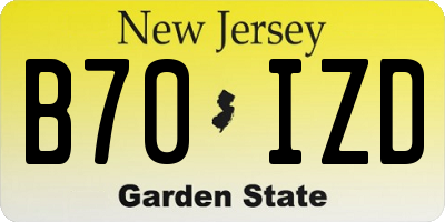 NJ license plate B70IZD