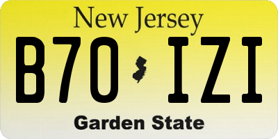 NJ license plate B70IZI