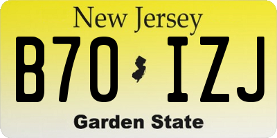 NJ license plate B70IZJ