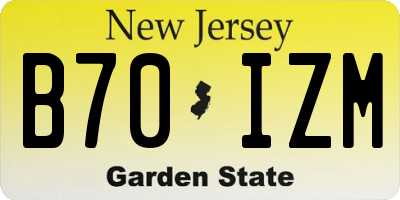 NJ license plate B70IZM