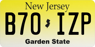 NJ license plate B70IZP