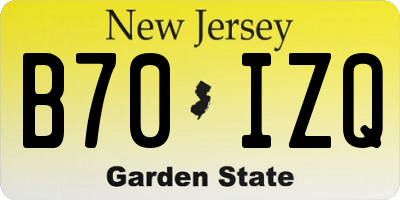 NJ license plate B70IZQ